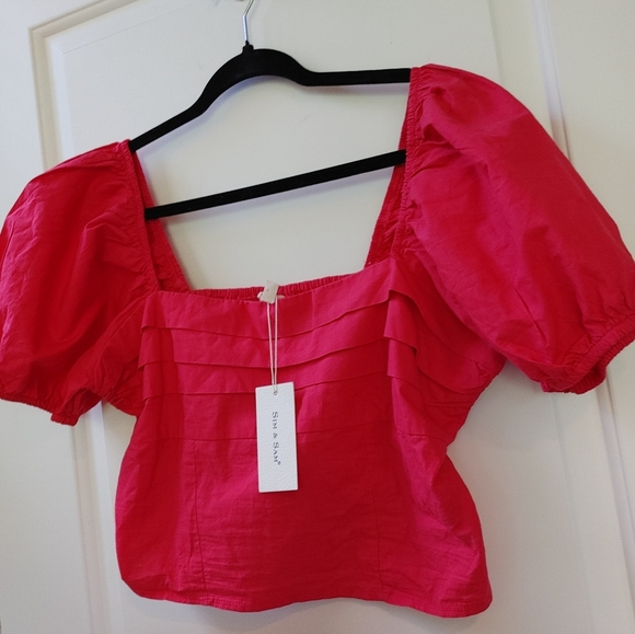 #31 Sim & Sam Pink Flame Crop Top ~ Size XL - Picture 3 of 8